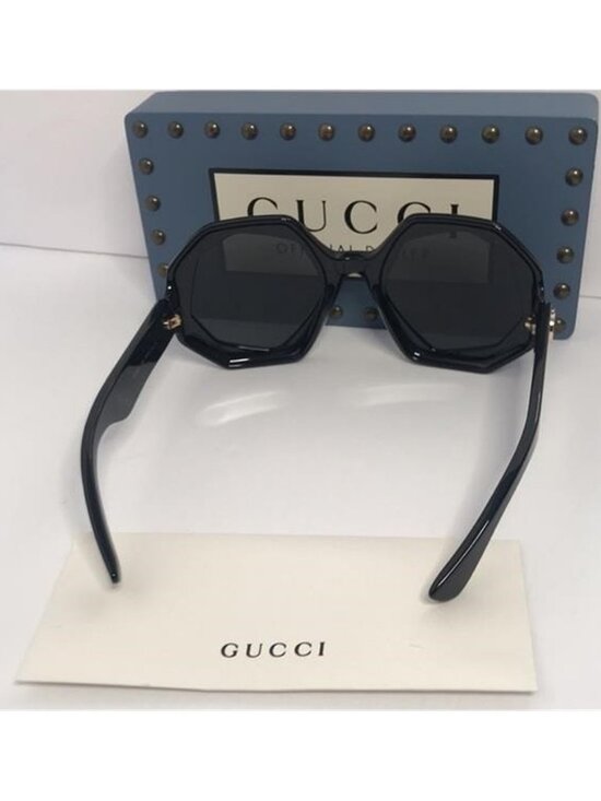 NEW GUCCI GG1242S 001 OVERSIZED ROUND WOMEN’S SUNGLASSES GUCCI GG1242S BLACK main image 10